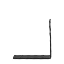 Load image into Gallery viewer, 2" Wide Metal Wrought Iron L Bracket with edge hammering. Shelf bracket, floating wall shelf, open kitchen & pantry shelving, bathroom shelves.