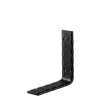Load image into Gallery viewer, 2" Wide Metal Wrought Iron L Bracket with Diamond embossment.  Shelf bracket, floating wall shelf, open kitchen &amp; pantry shelving, bathroom shelves. 
