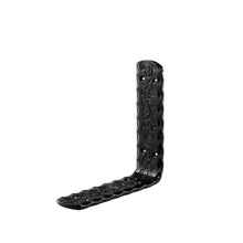 Load image into Gallery viewer, 2" Wide Metal Wrought Iron L Bracket with Grapevine embossment.  Shelf bracket, floating wall shelf, open kitchen &amp; pantry shelving, bathroom shelves. 
