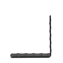 Load image into Gallery viewer, 2" Wide Metal Wrought Iron L Bracket.  Shelf bracket, floating wall shelf, open kitchen &amp; pantry shelving, bathroom shelves. 

