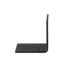 Load image into Gallery viewer, 4" wide wrought iron metal L bracket.  Heavy duty wall shelf bracket, wood beam bracket, wooden post 90 bracket.
