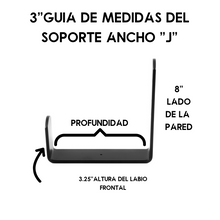 Load image into Gallery viewer, 3" Wide J Bracket - Square Ends - 8" Wall Height
