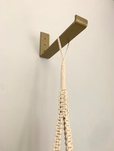 Load image into Gallery viewer, Planter Hanger J Bracket for wall, powder coated Gold, macrame planter holder. 
