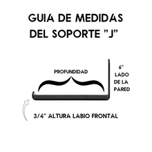 Load image into Gallery viewer, 3" Wide J Bracket - Square Ends - 5" Wall Height
